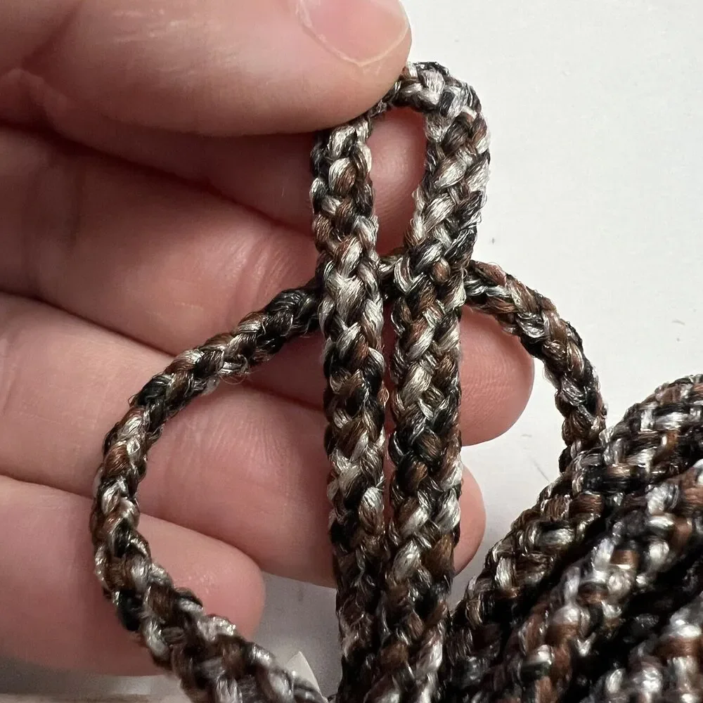 EZ Knot Braided Macrame Cord Polypropylene 3.5mm 50 Yards Brown Black Beige